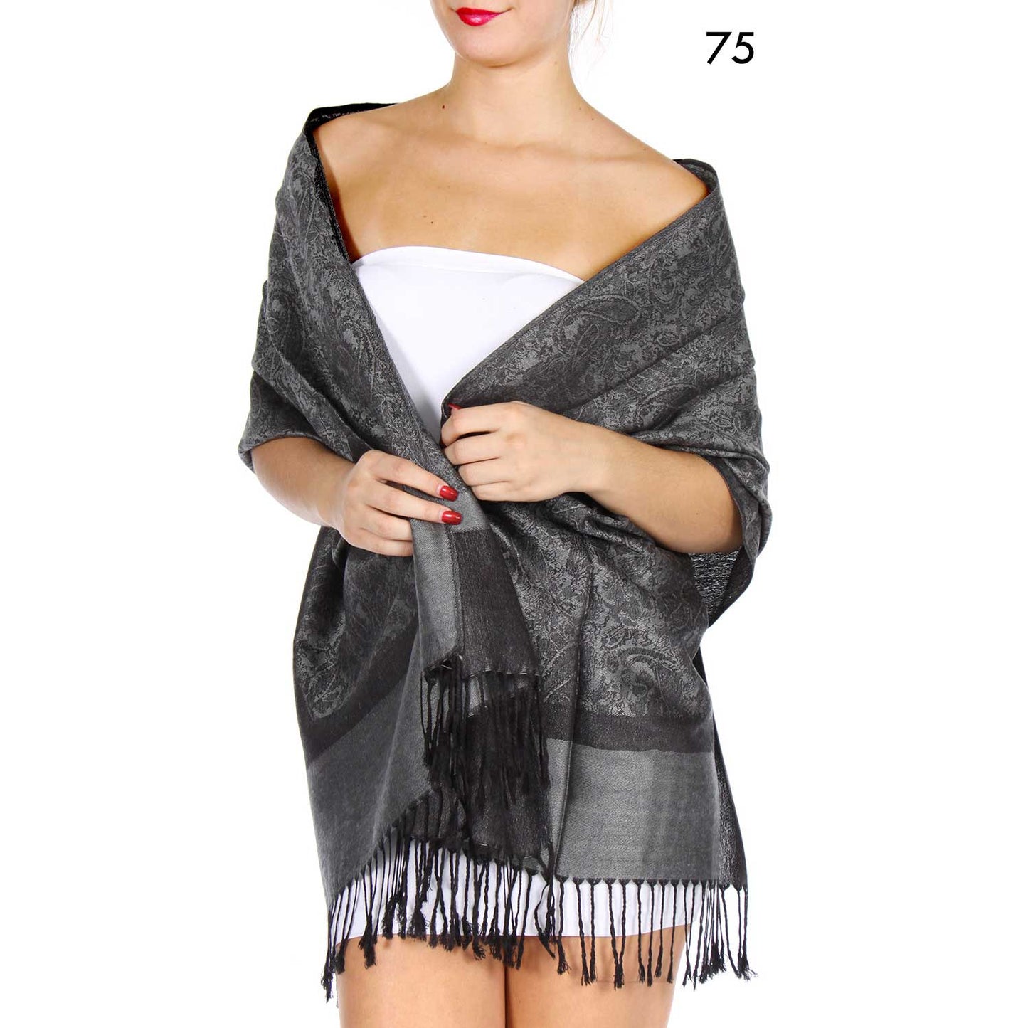 Jacquard Paisley Pashmina Scarf Reversible Shawl Wrap