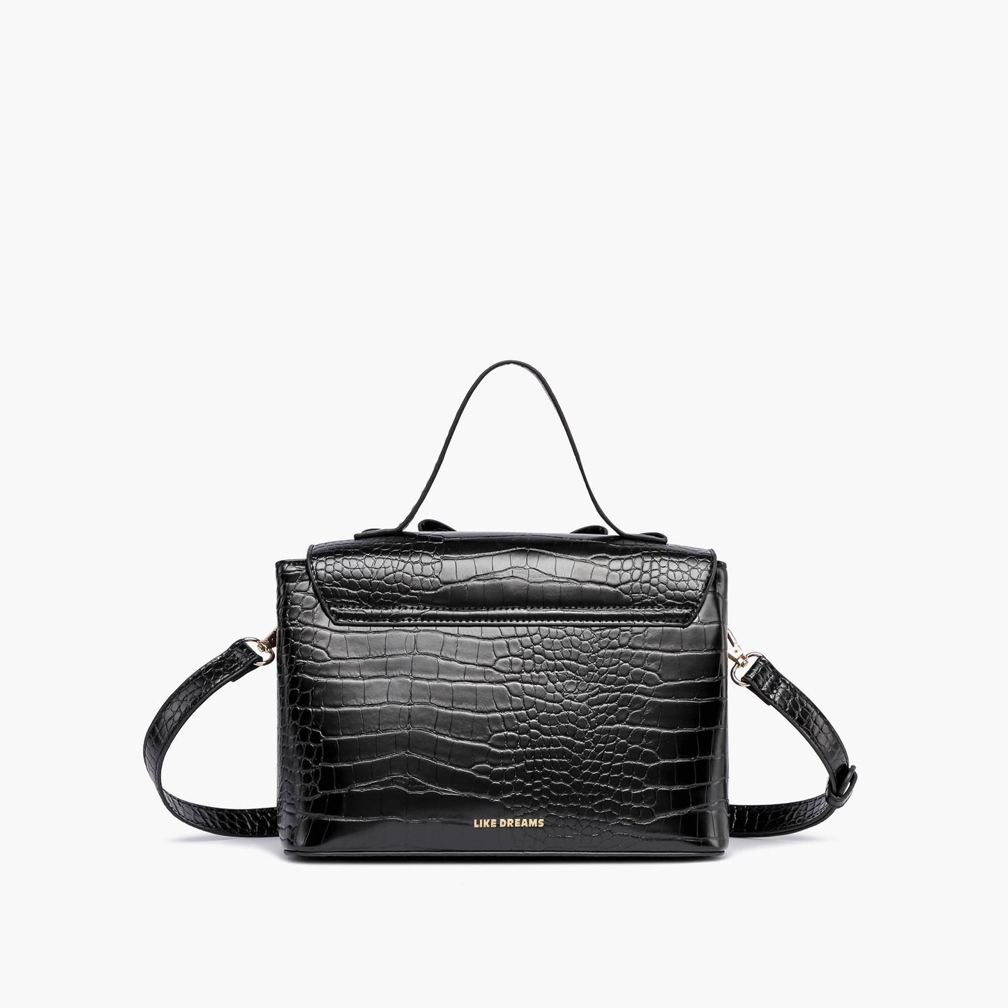 Celia Double Bowtie Embossed Crossbody: Cognac