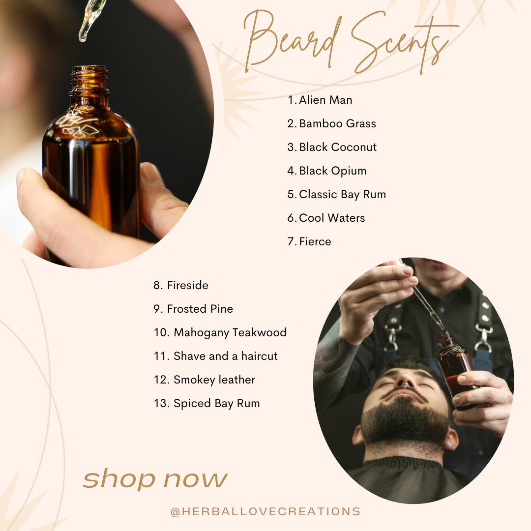Herbal Love Creations- Luxury Bath and Body - Samples - Wholesale Bath and Body: 2oz beard oil