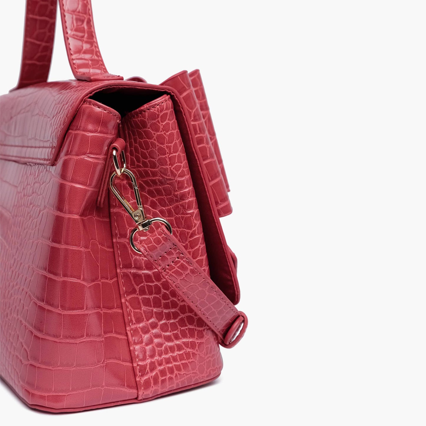 Celia Double Bowtie Embossed Crossbody: Cognac