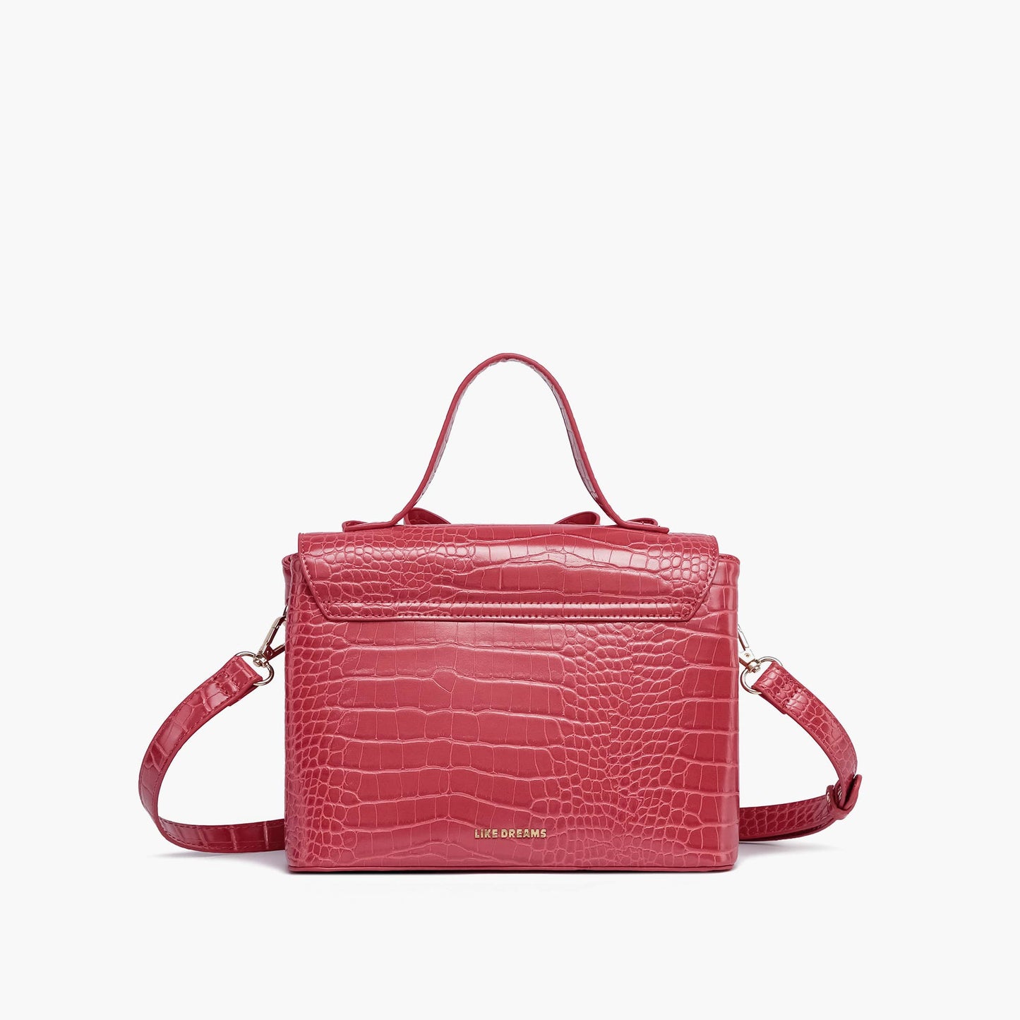 Celia Double Bowtie Embossed Crossbody: Cognac
