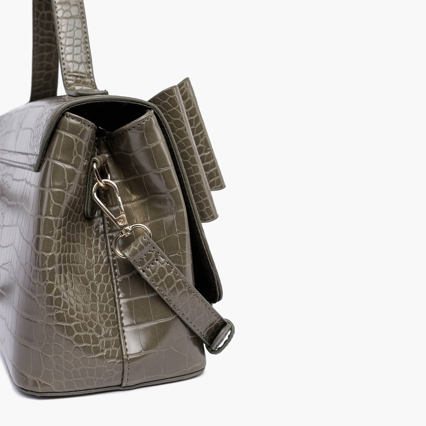 Celia Double Bowtie Embossed Crossbody: Cognac