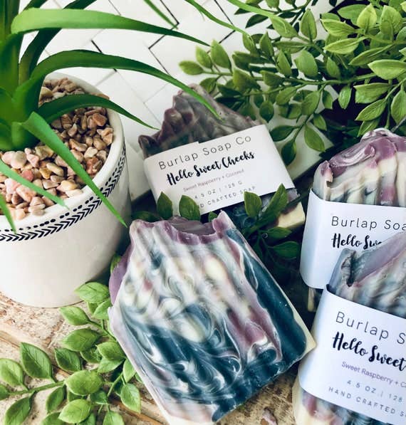 Burlap Soap Co - Hello Sweet Cheeks Sweet Raspberry Coconut Handcrafted Soap