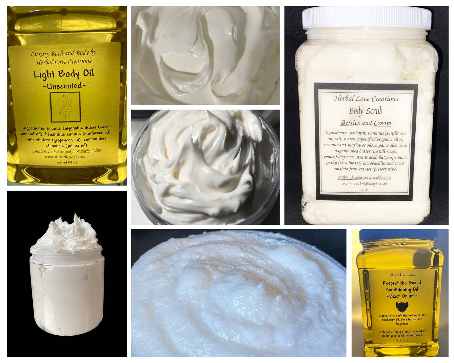 Herbal Love Creations- Luxury Bath and Body - Samples - Wholesale Bath and Body: 2oz Triplebutter Crm