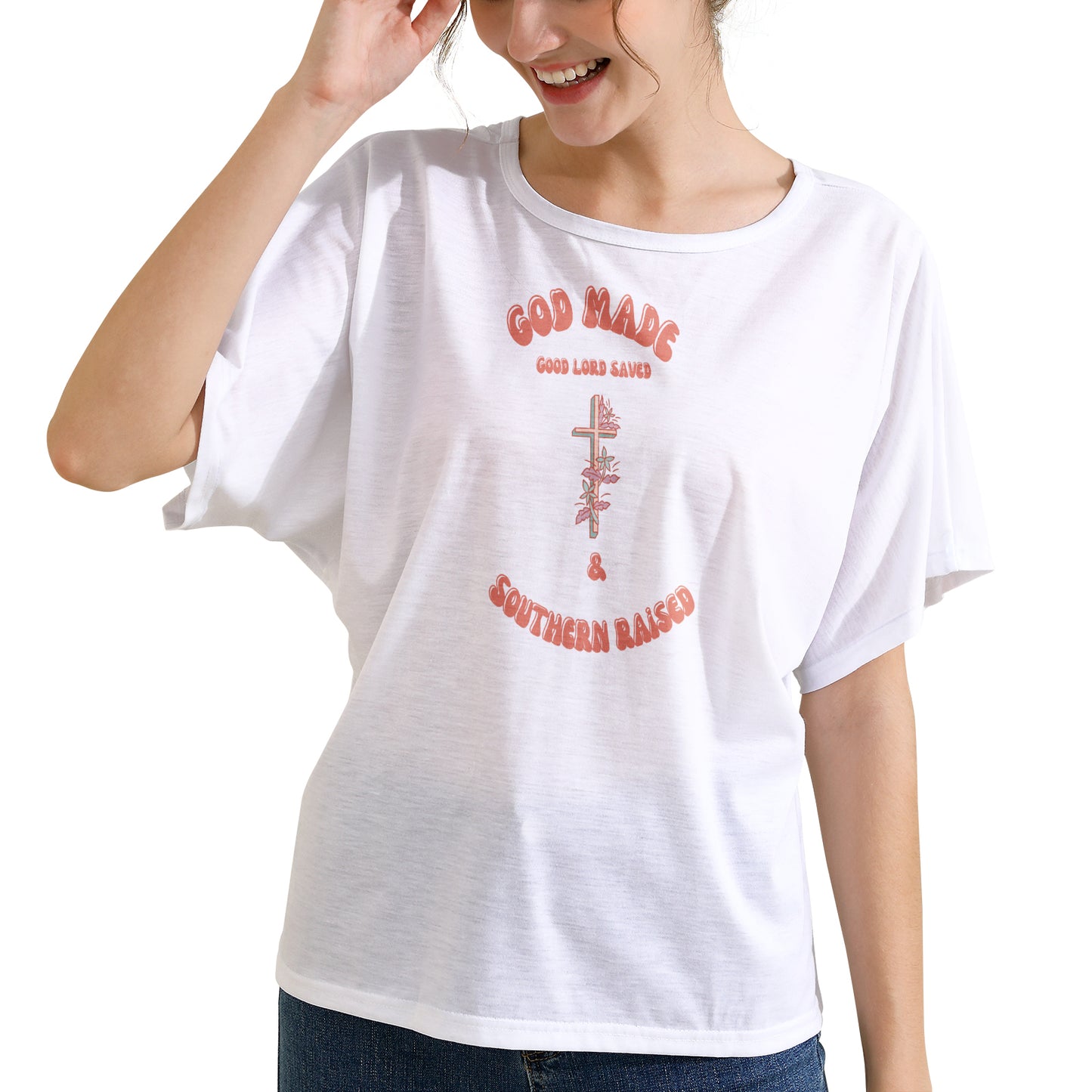 Women's Batwing Sleeve T-Shirt (Model T44)