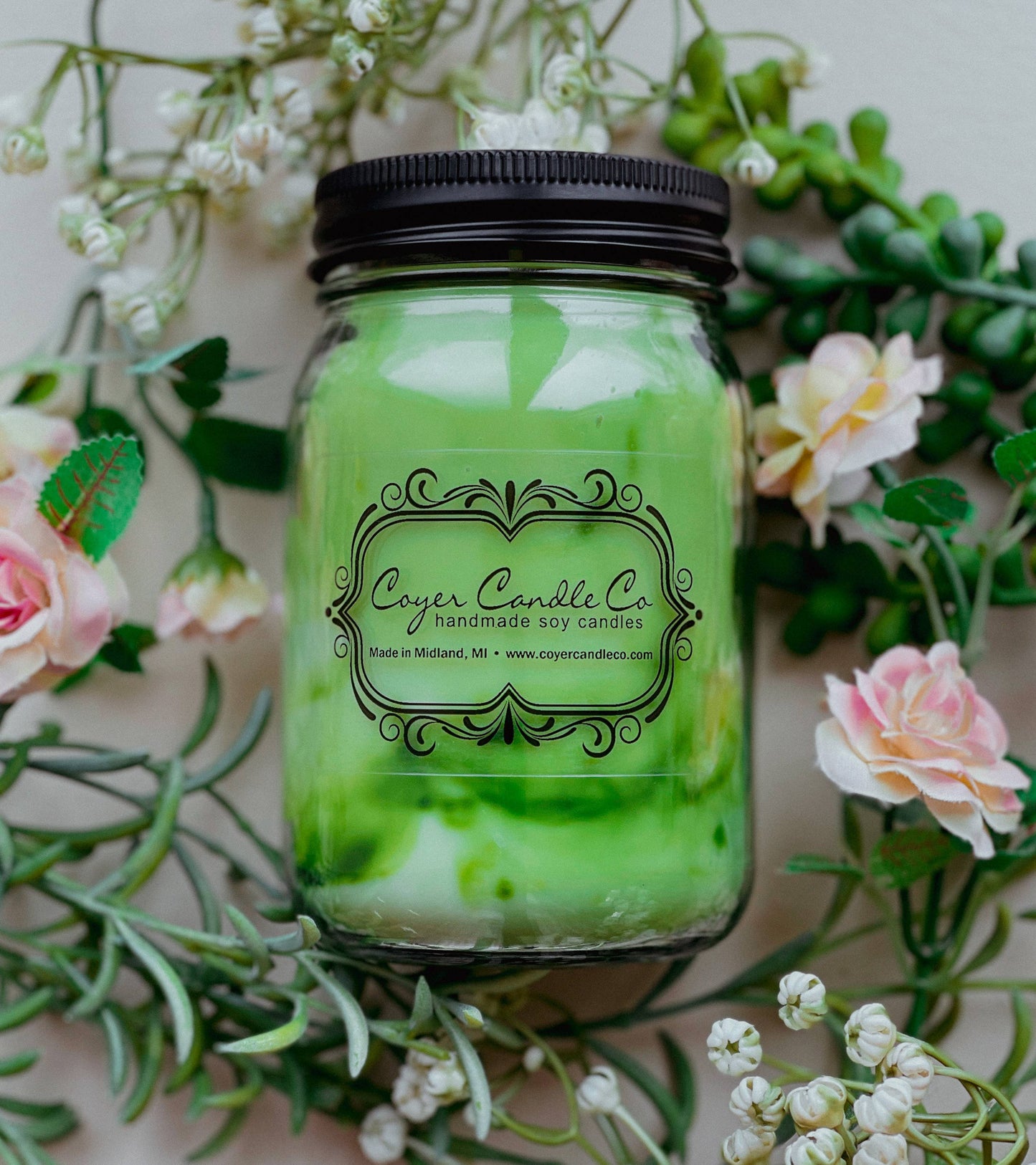 Coyer Candle Co. - 16 oz. Pint Mason Jar Candles - Spring Collection: Pecans n' Maple Syrup Waffles