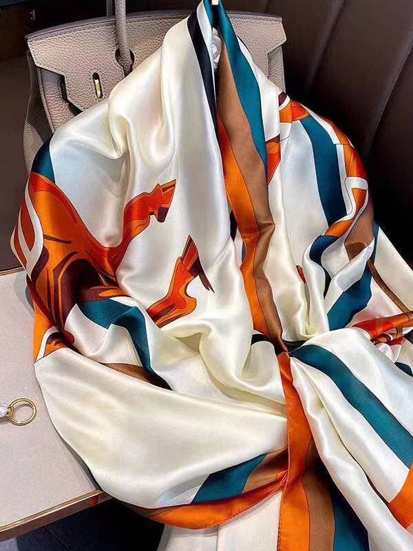 UZ Wholesale Store - Printed Shawl&Scarf: ORANGE / One_size