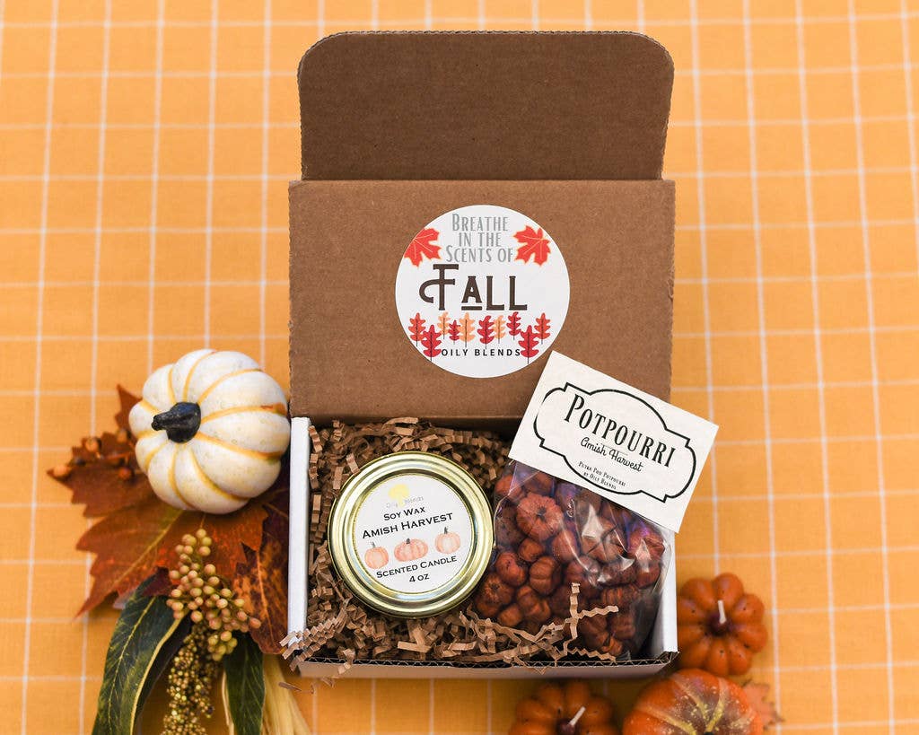 Fall Gift Boxes with Candle and Potpourri: Fig & Brown Sugar