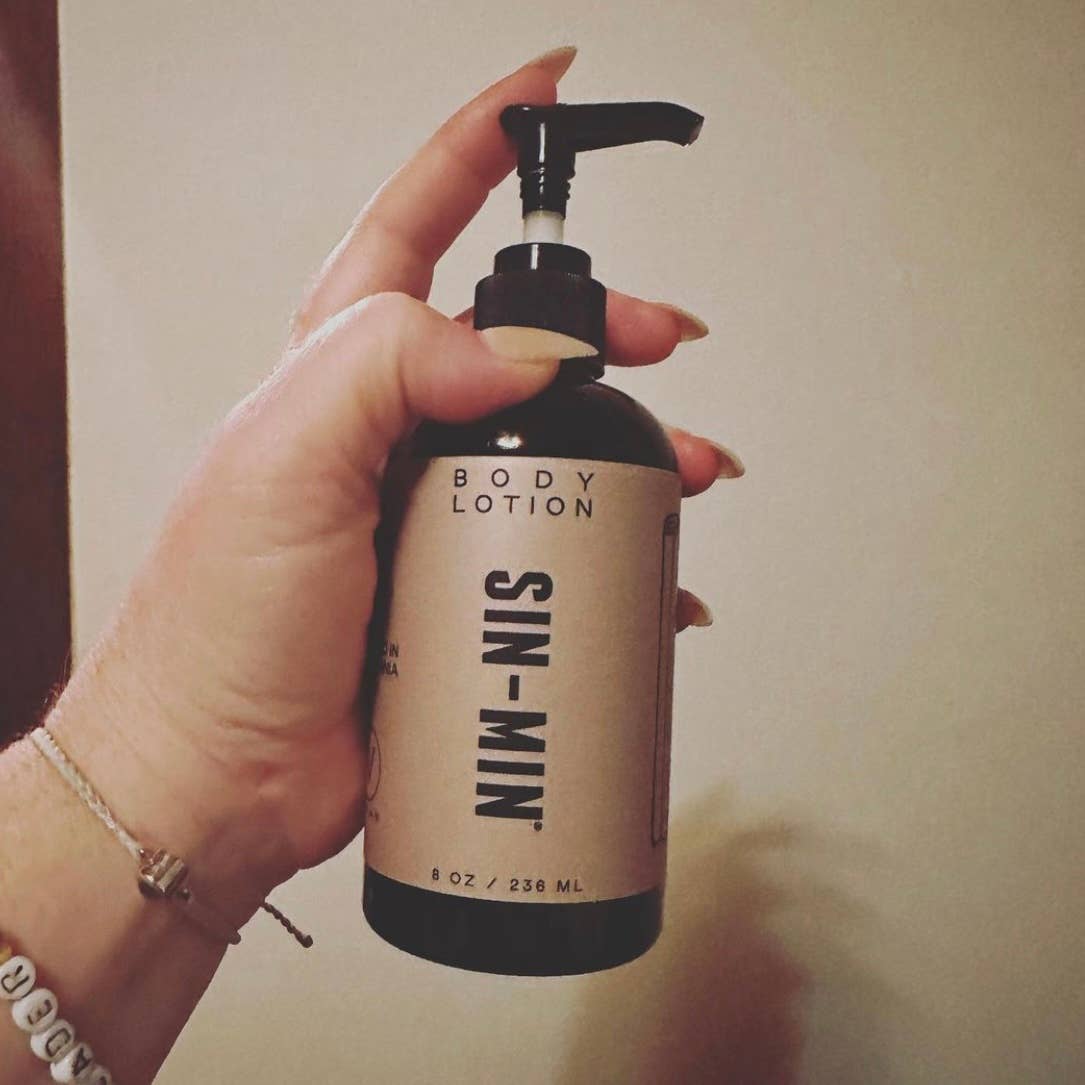 SIN-MIN - Body Lotion - 8oz  (Sweet Cinnamon & Vanilla Scented)