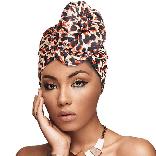 Leopard Print Head Wrap: Color / 60 x 20 inches / Multi Tone
