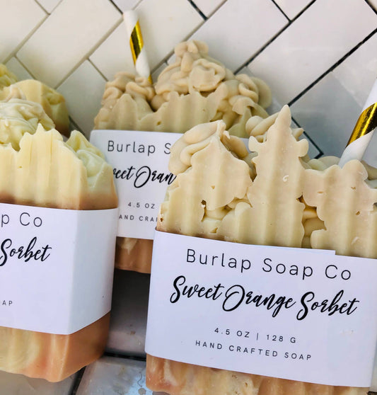 Burlap Soap Co - Sweet Orange Sorbet Handcrafted Artisan Soap