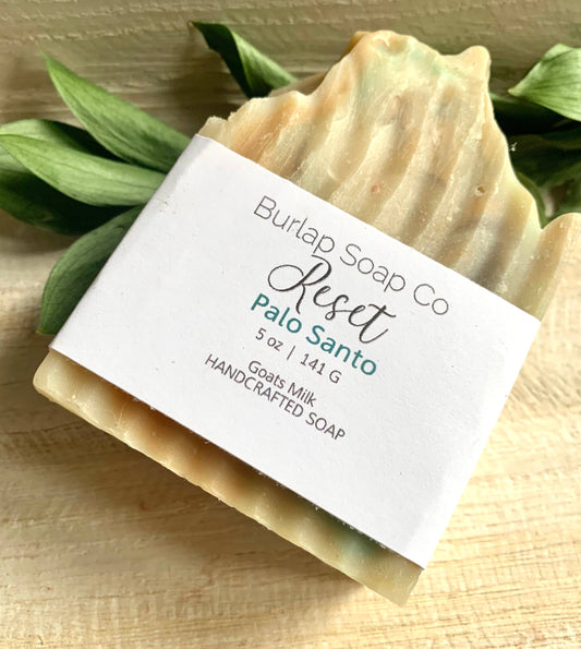 Burlap Soap Co - Reset Palo Santo Goats Milk Handcrafted Artisan soap